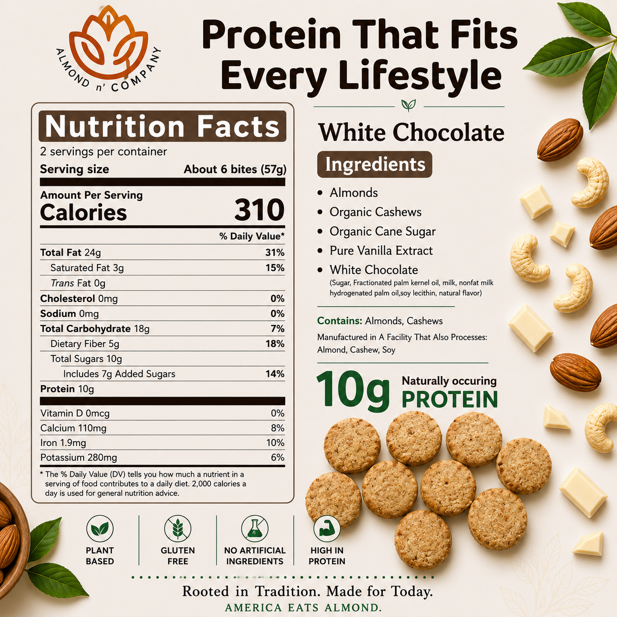 Pure Almond Bites Minis - White Chocolate (2 Packs)