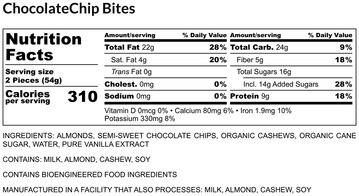 Pure Almond Bites Chocolate Chip - 3 Packs