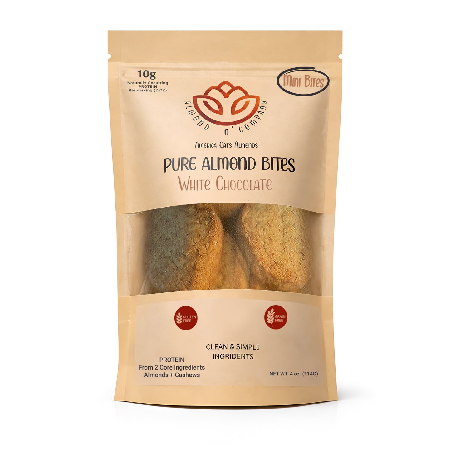 Pure Almond Bites Minis - White Chocolate (2 Packs)