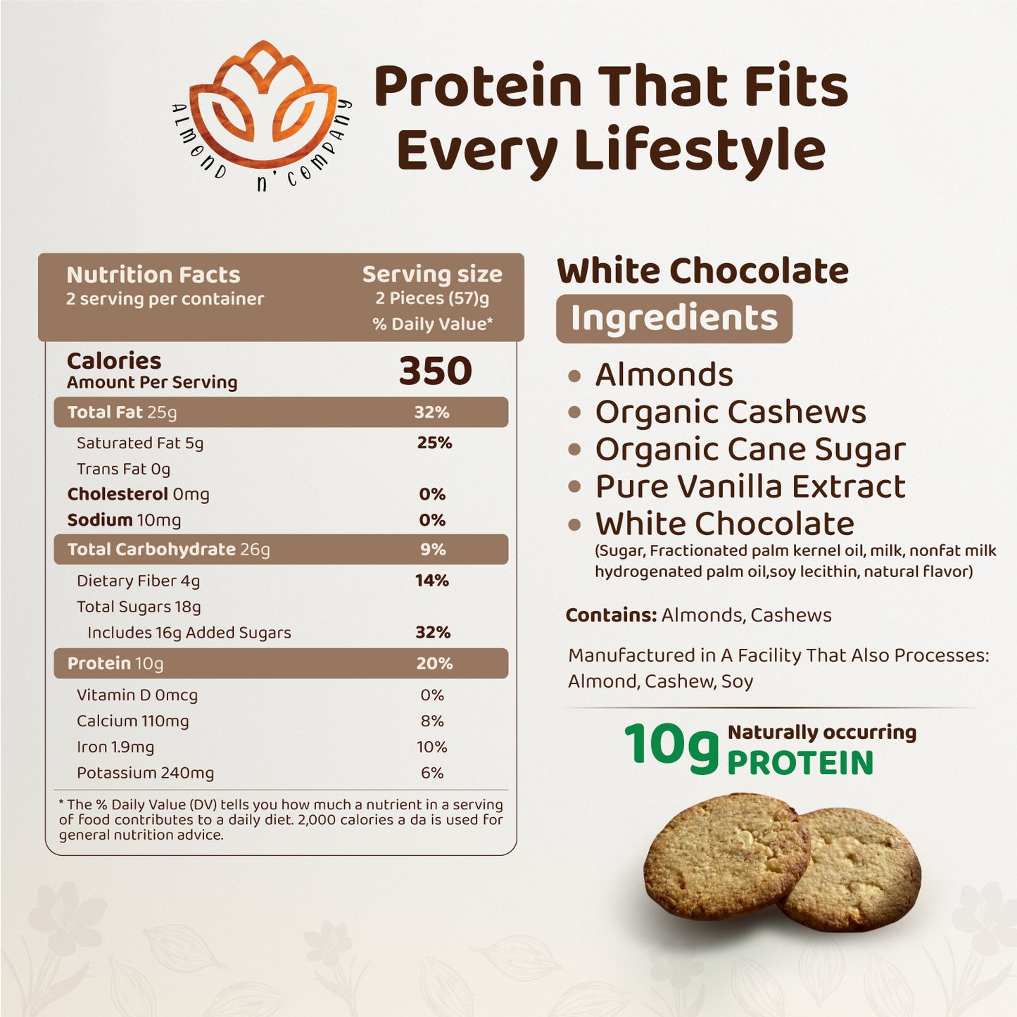 Pure Almond Bites White Chocolate Chips - 2 Packs