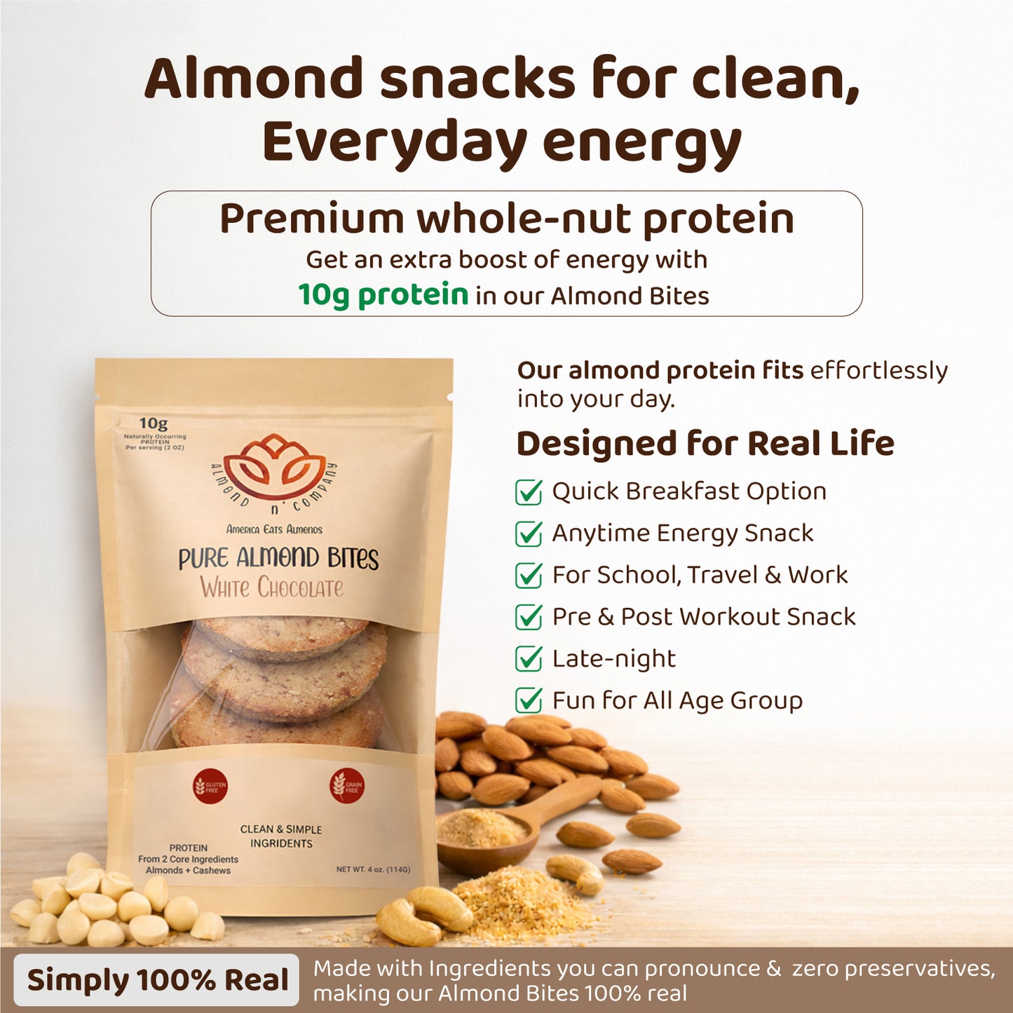 Pure Almond Bites White Chocolate Chips - 2 Packs