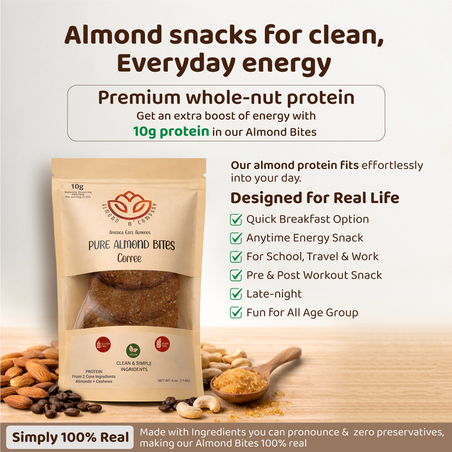 Pure Almond Bites Coffee - 2 Packs
