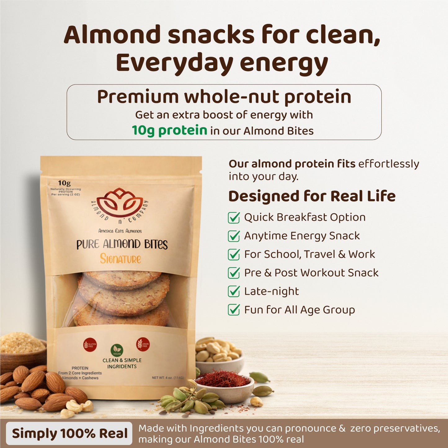 Pure Almond Bites  Saffron - 2 Packs
