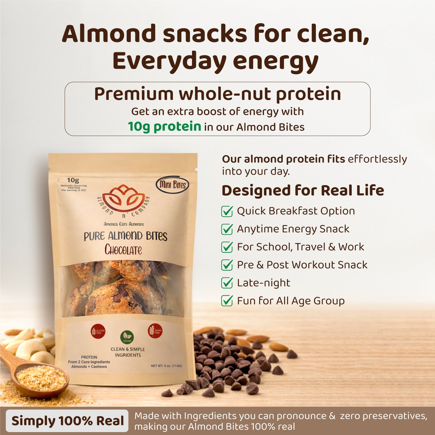 Pure Almond Bites Minis - Chocolate (2 Packs)