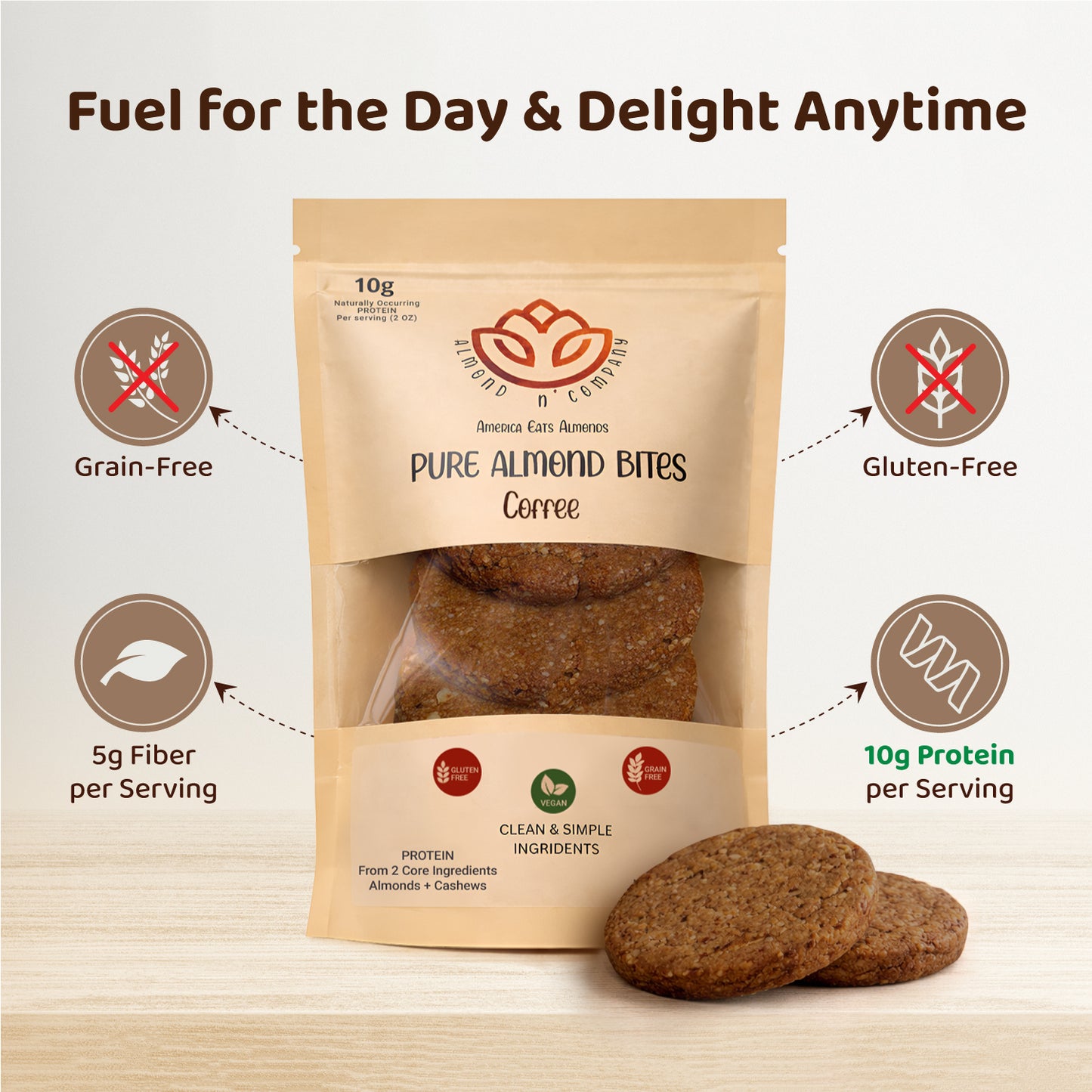 Pure Almond Bites Coffee - 2 Packs