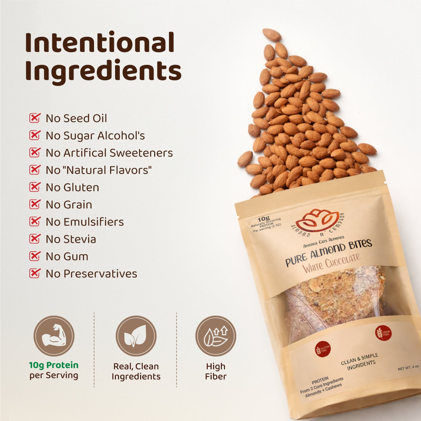 Pure Almond Bites White Chocolate Chips - 2 Packs